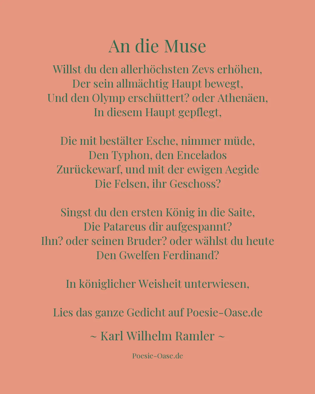 Illustration zu An die Muse