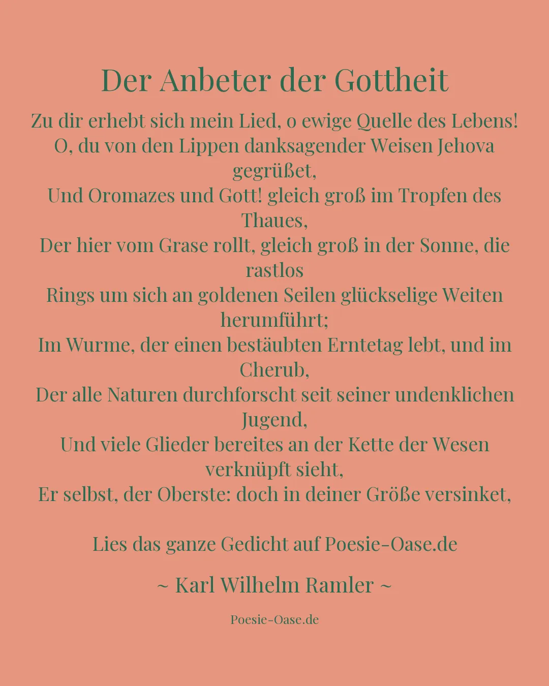 Illustration zu Der Anbeter der Gottheit