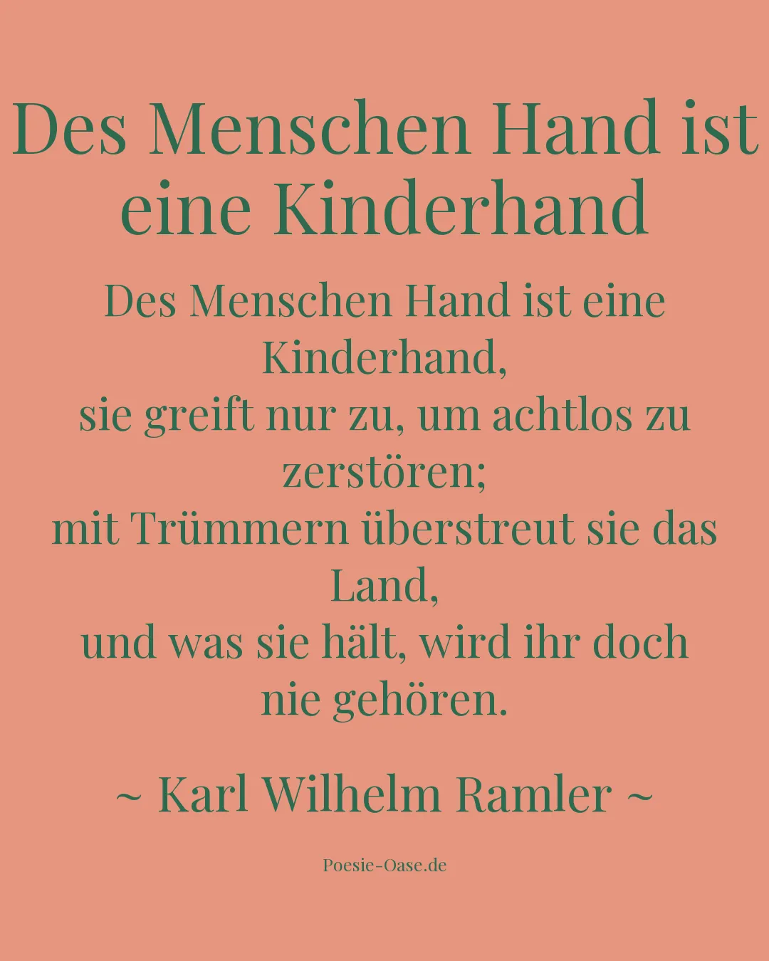 Illustration zu Des Menschen Hand ist eine Kinderhand