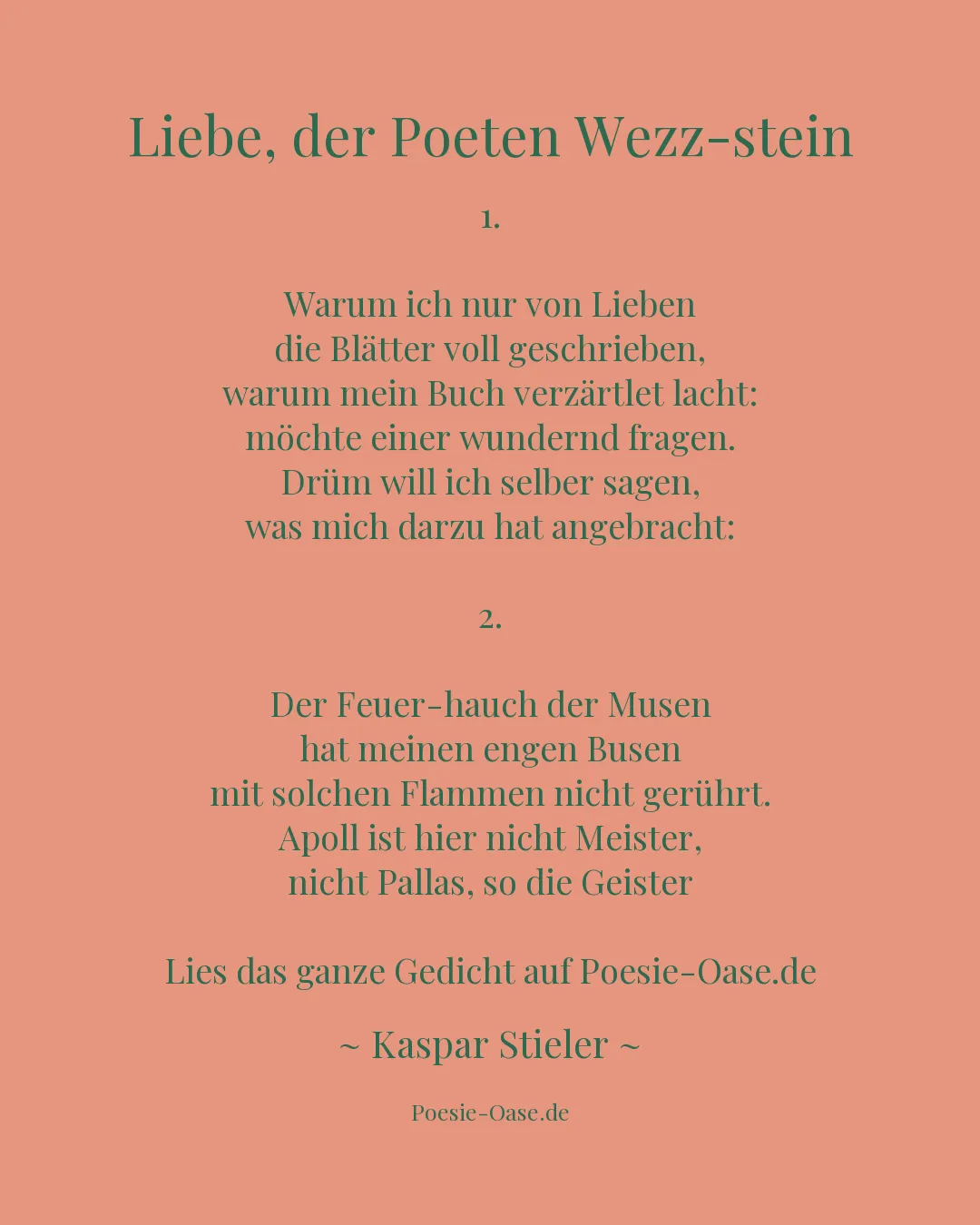 Illustration zu Liebe, der Poeten Wezz-stein
