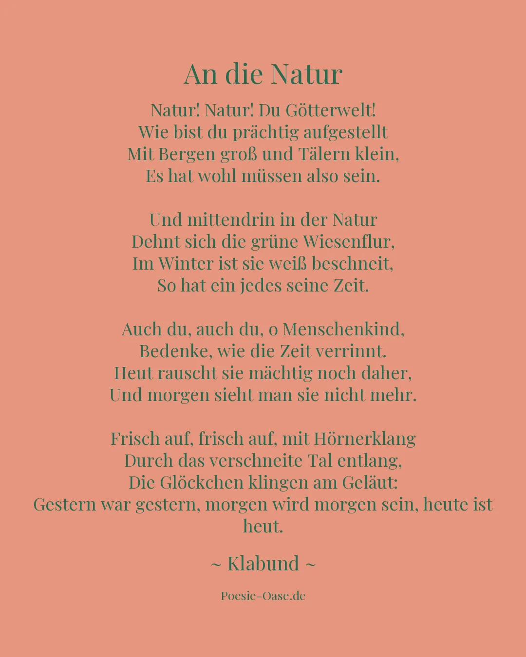 Illustration zu An die Natur