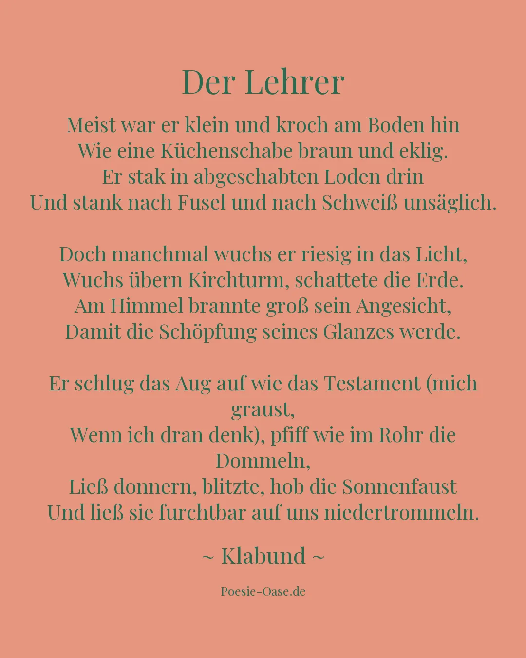 Illustration zu Der Lehrer