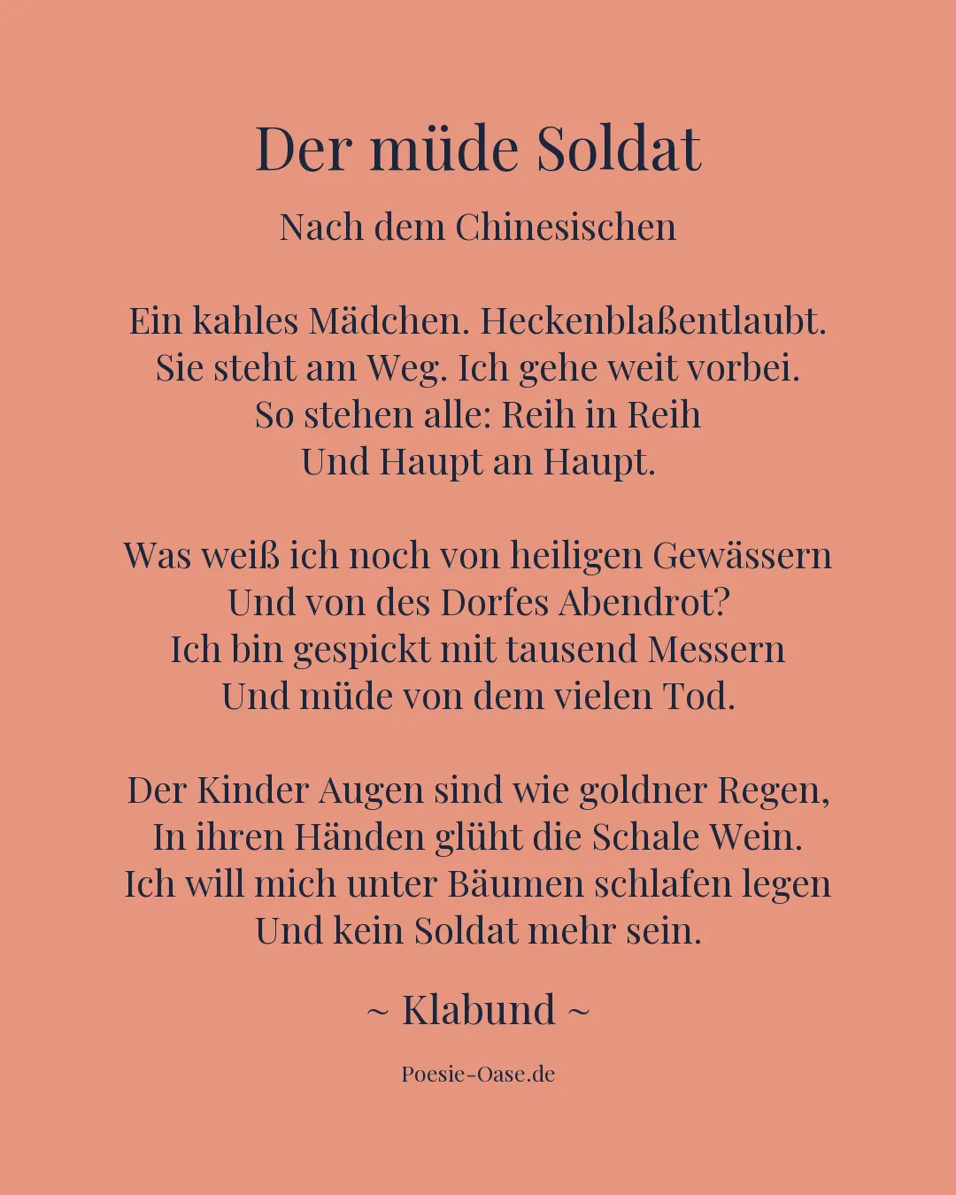 Illustration zu Der müde Soldat