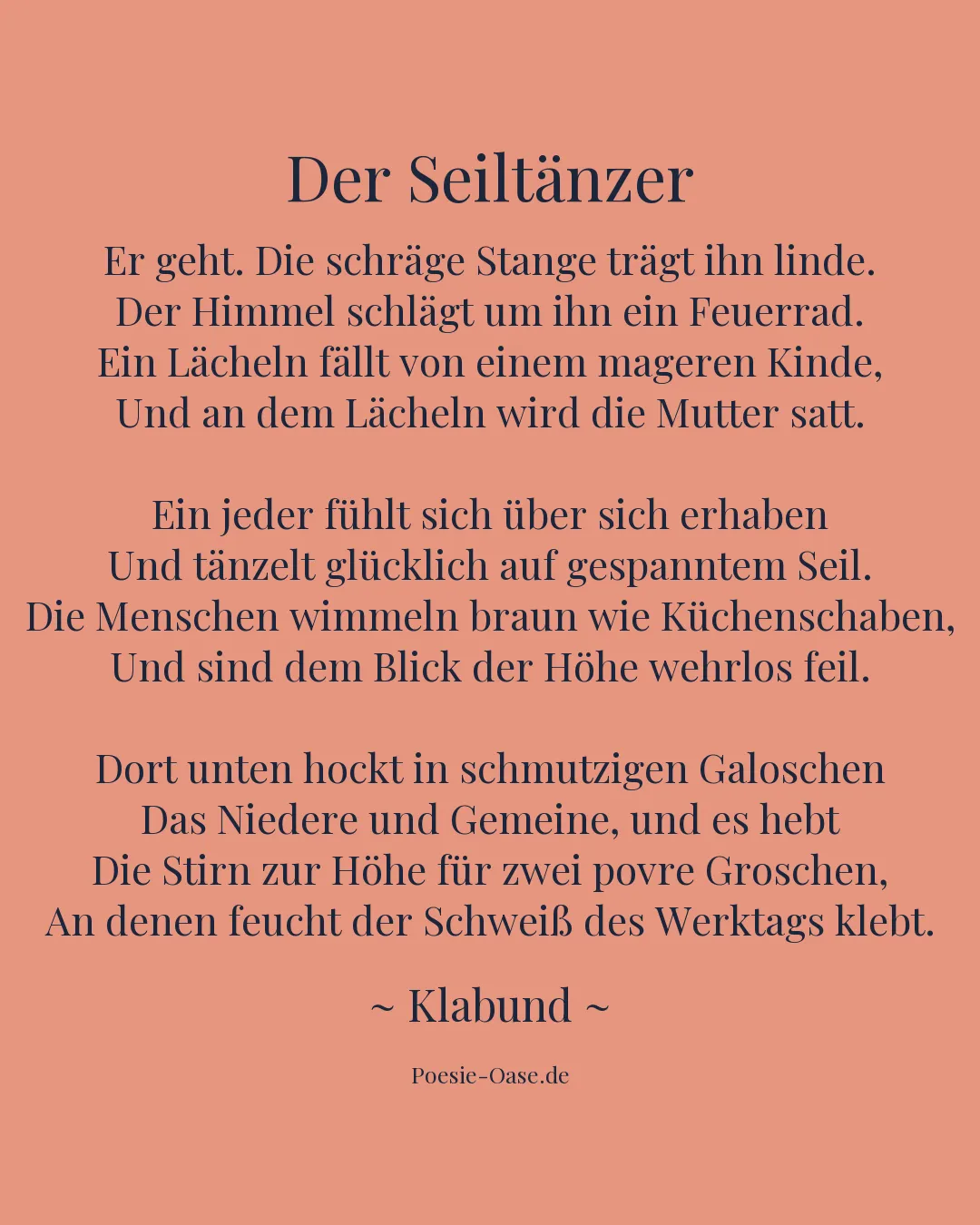 Illustration zu Der Seiltänzer