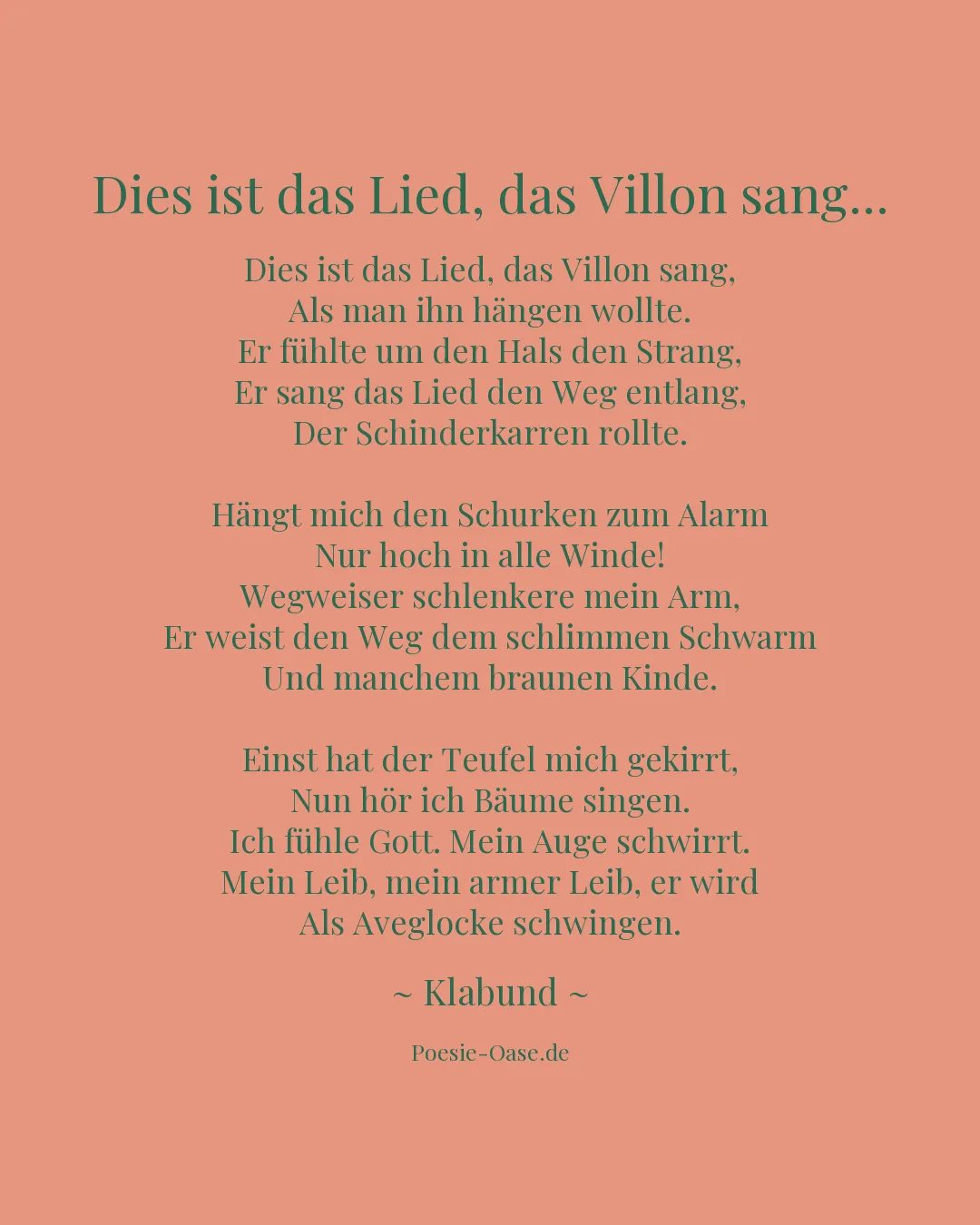 Illustration zu Dies ist das Lied, das Villon sang...