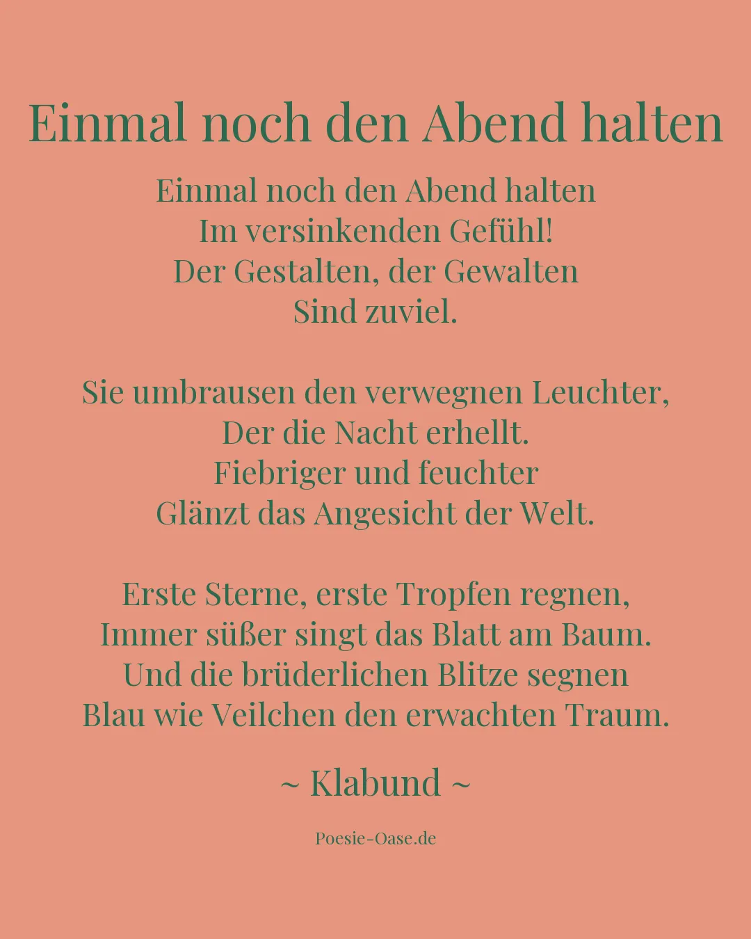 Illustration zu Einmal noch den Abend halten