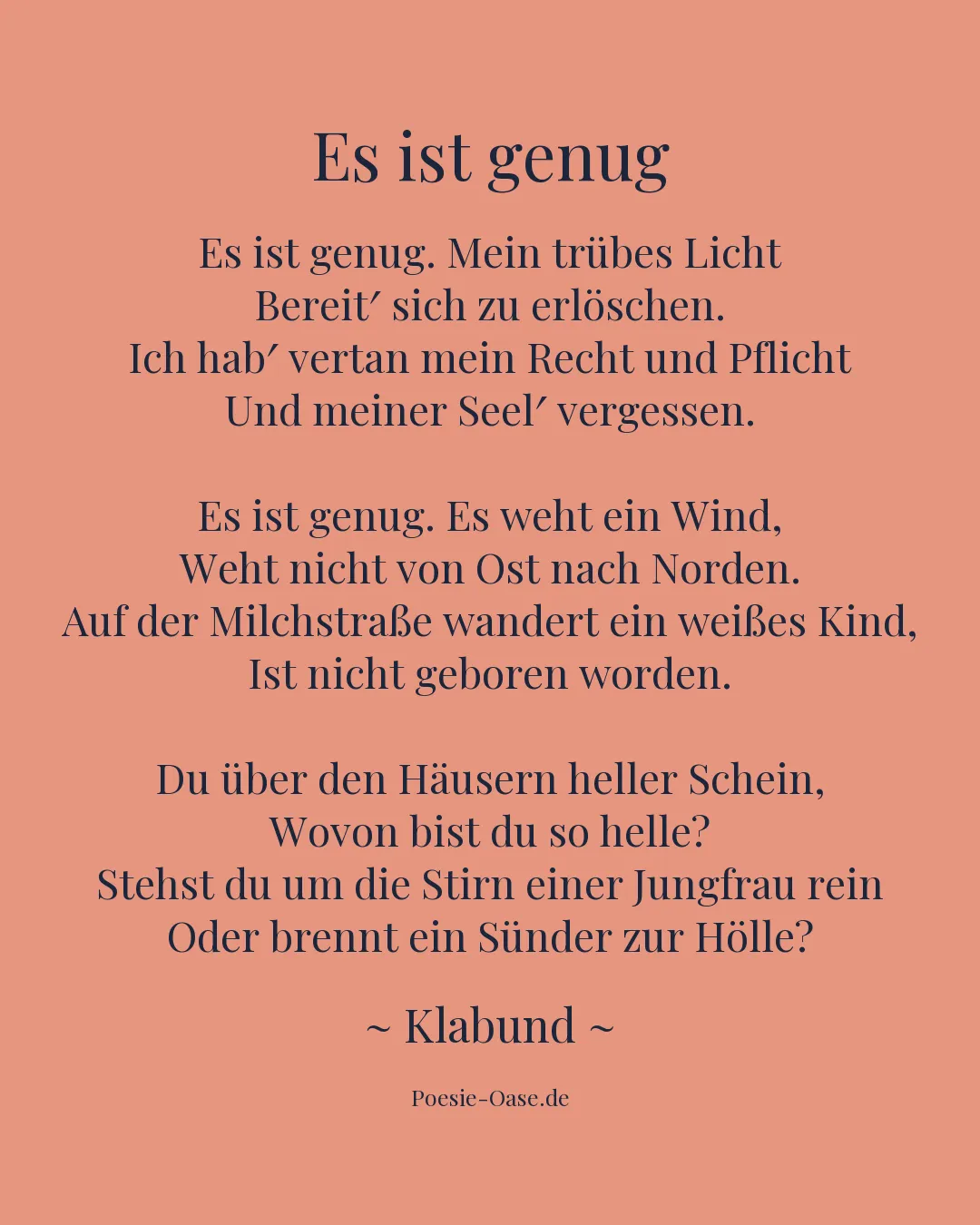 Illustration zu Es ist genug