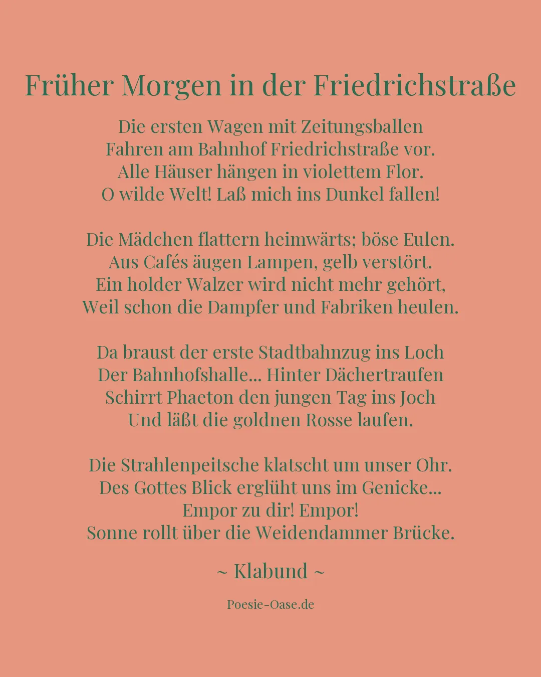 Illustration zu Früher Morgen in der Friedrichstraße