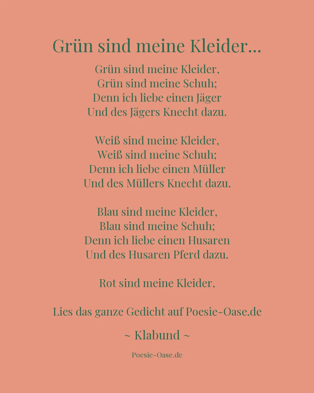 Illustration zu Grün sind meine Kleider...