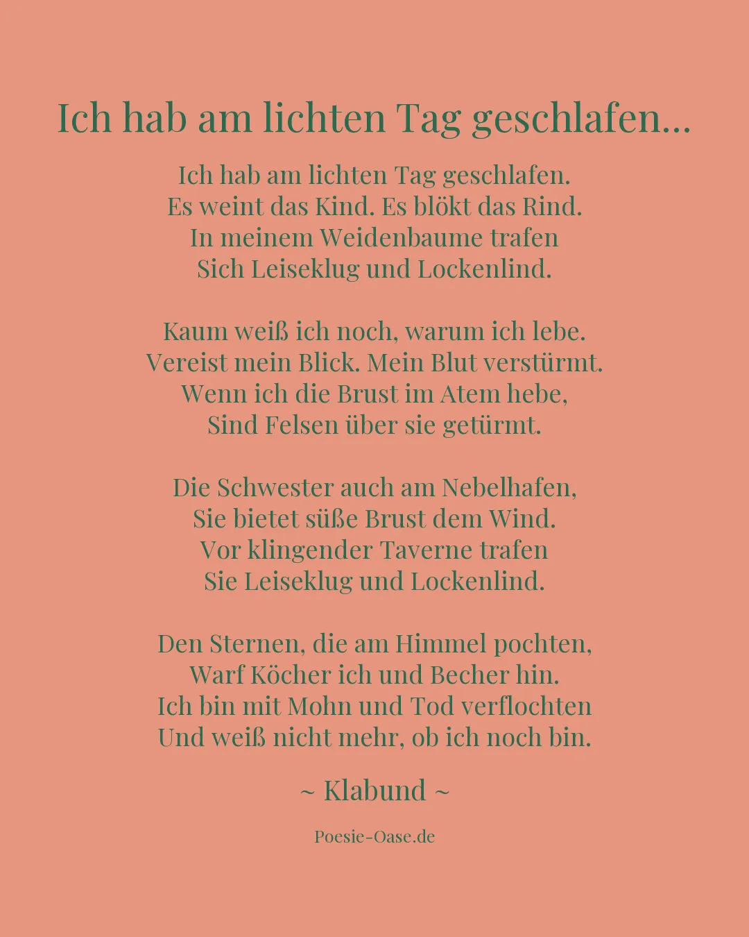 Illustration zu Ich hab am lichten Tag geschlafen...