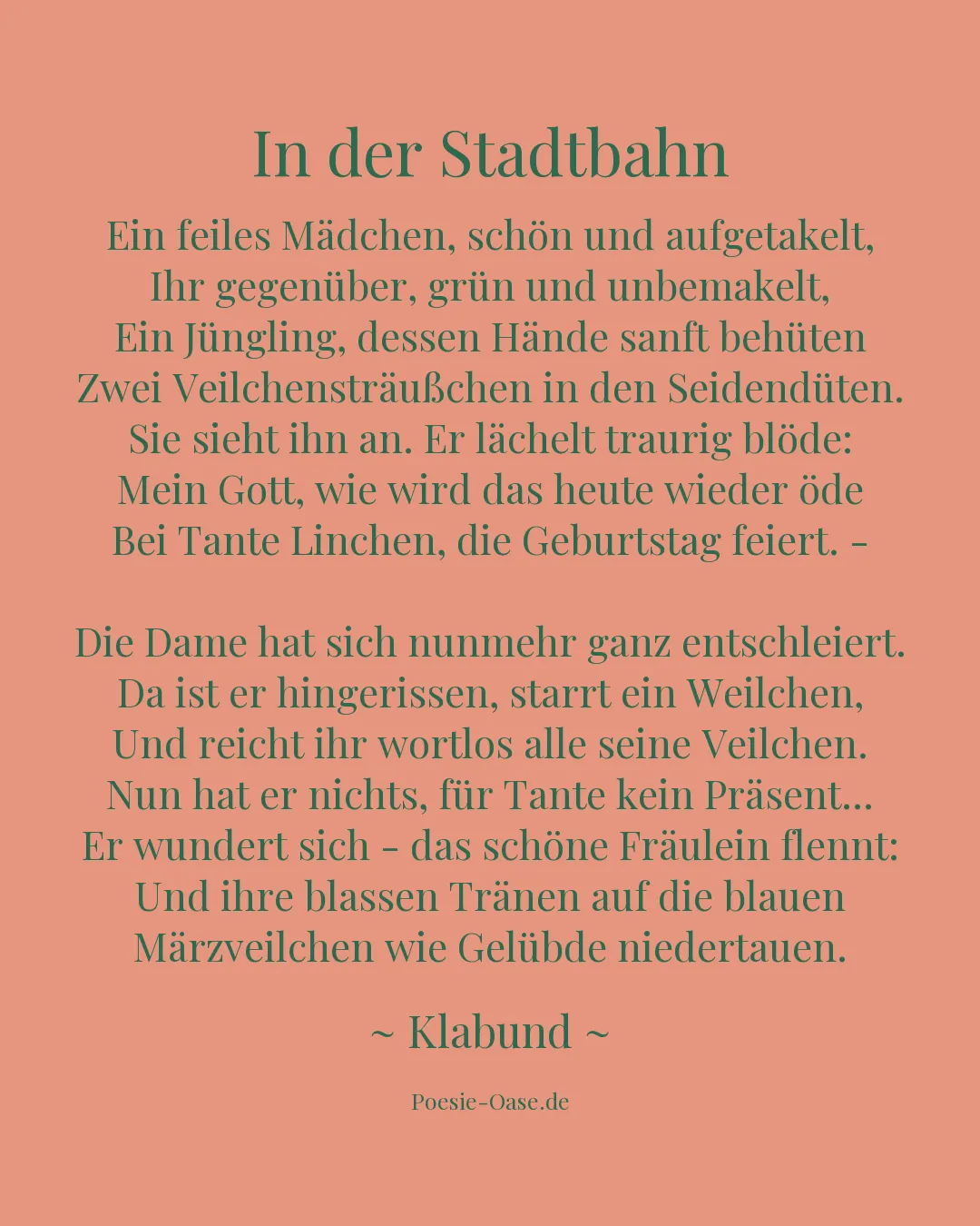 Illustration zu In der Stadtbahn