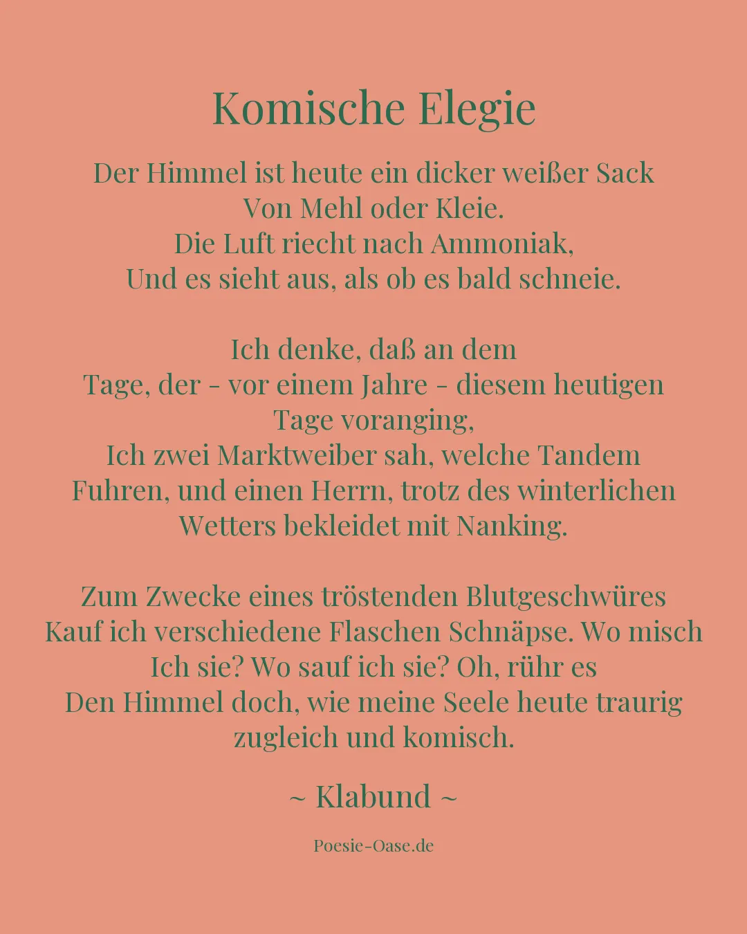 Illustration zu Komische Elegie