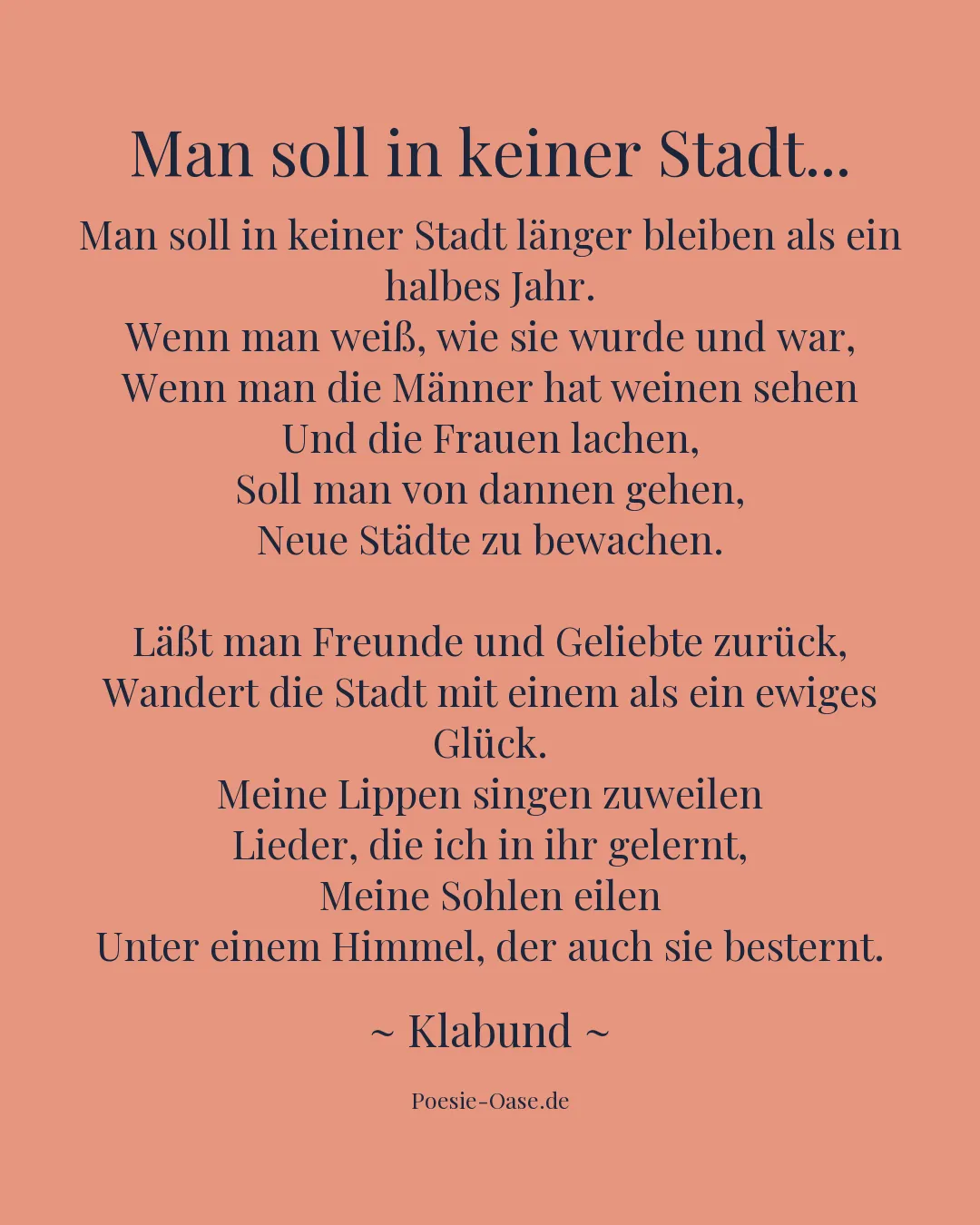 Illustration zu Man soll in keiner Stadt...
