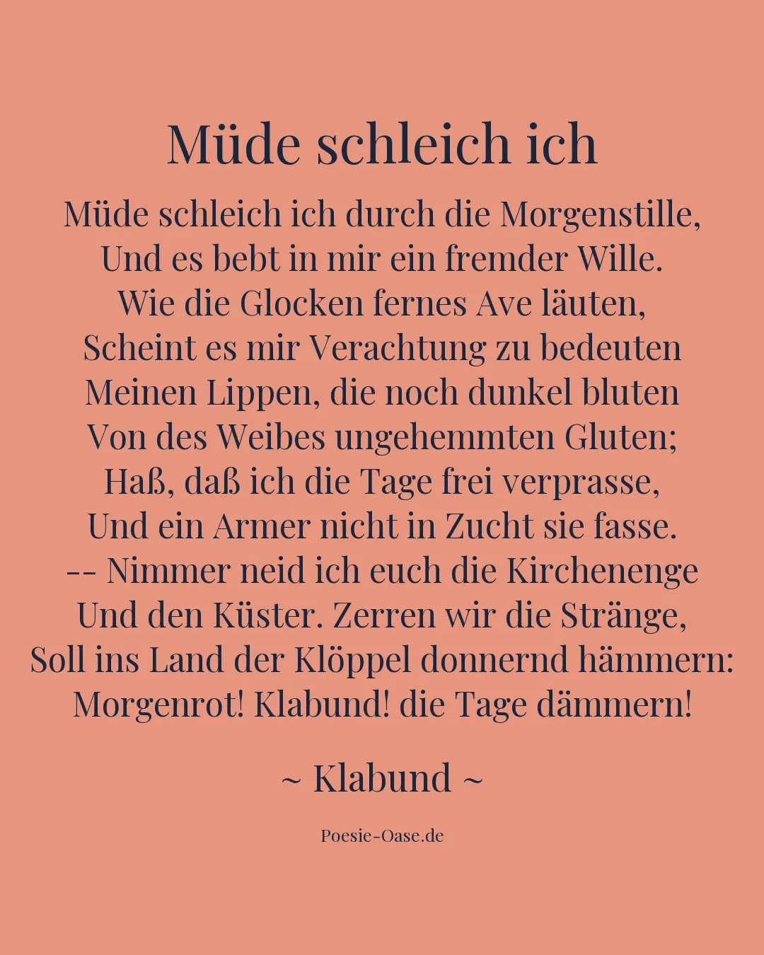 Illustration zu Müde schleich ich