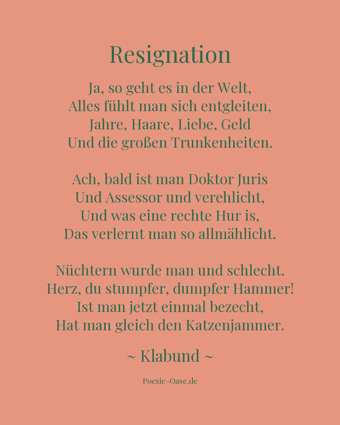 Illustration zu Resignation