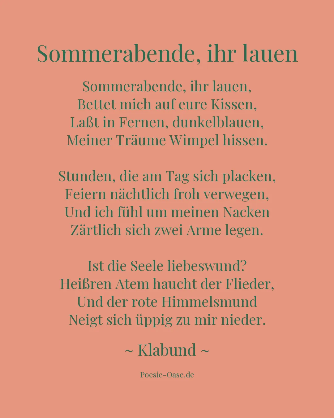 Illustration zu Sommerabende, ihr lauen
