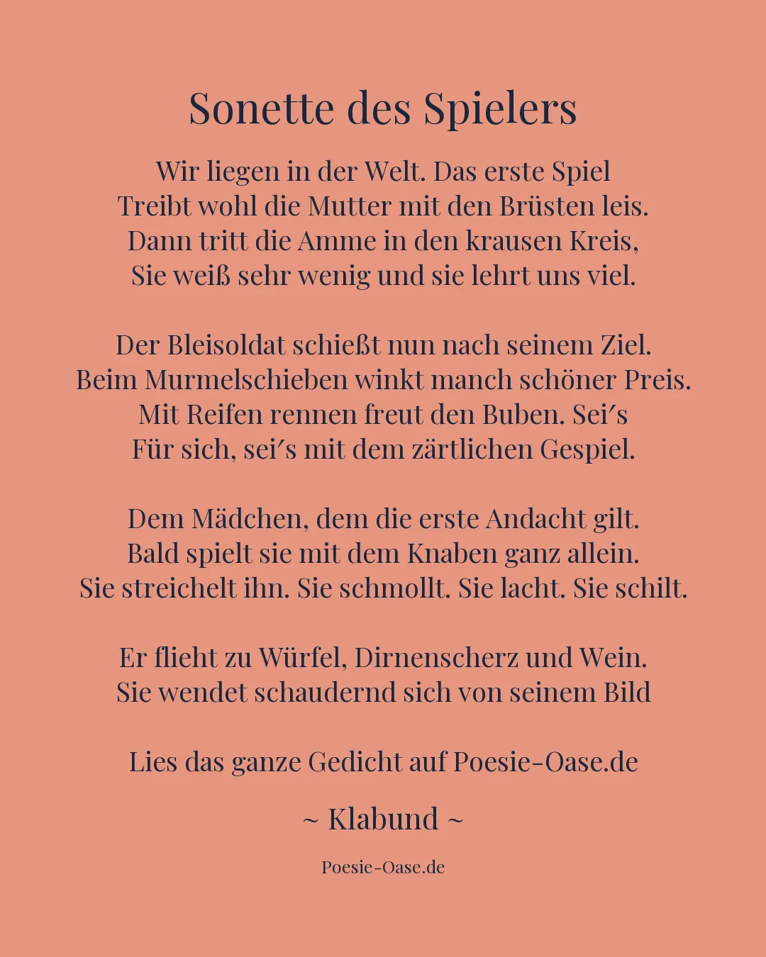 Illustration zu Sonette des Spielers
