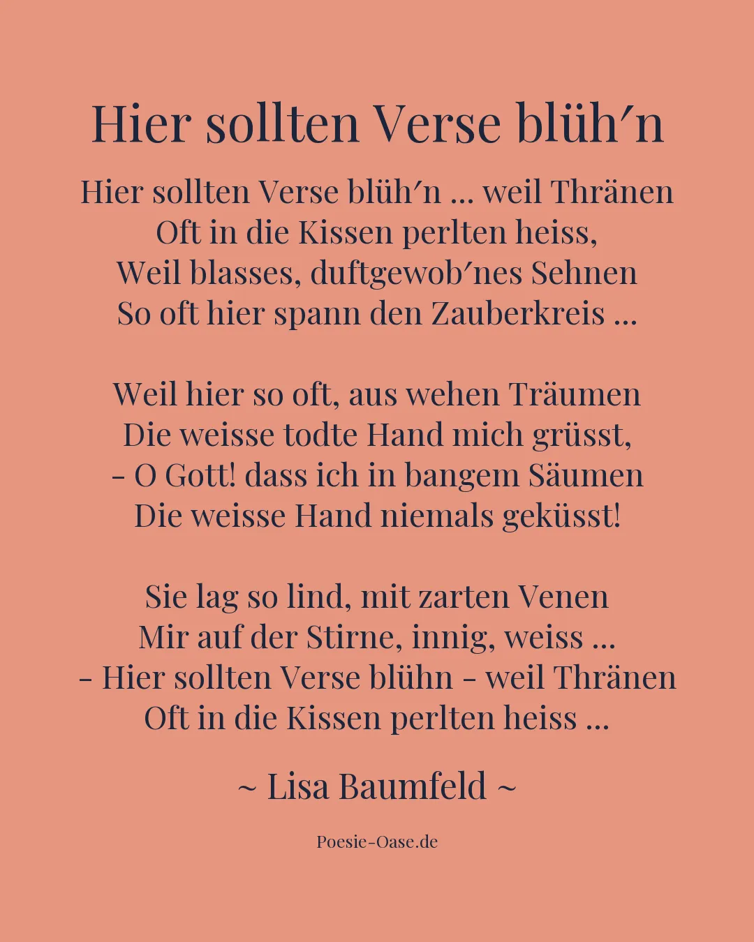 Illustration zu Hier sollten Verse blüh′n