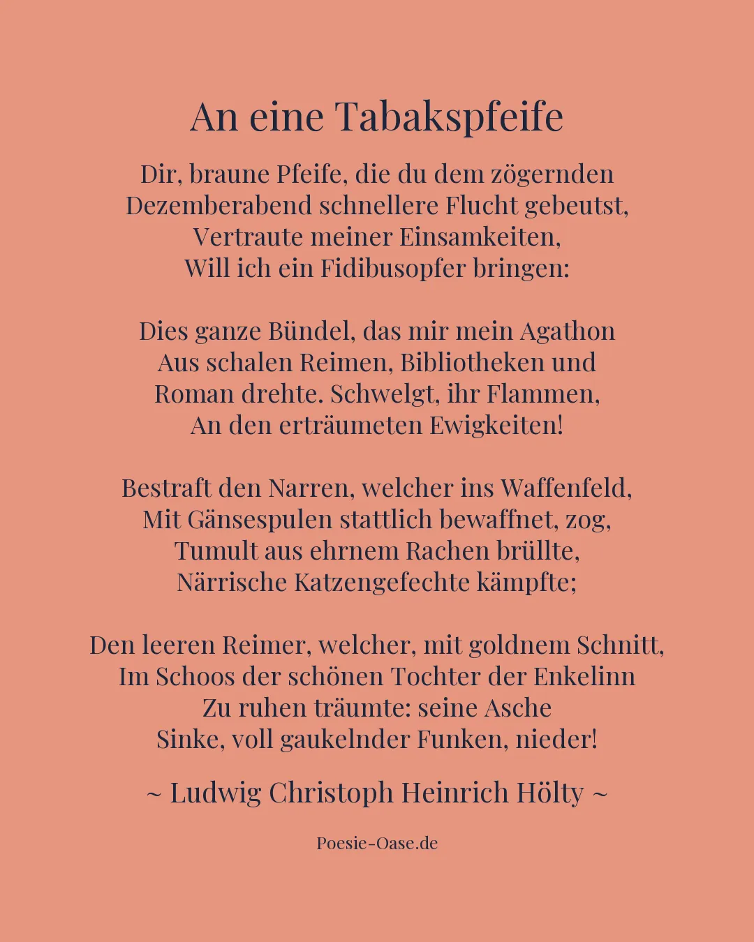 Illustration zu An eine Tabakspfeife
