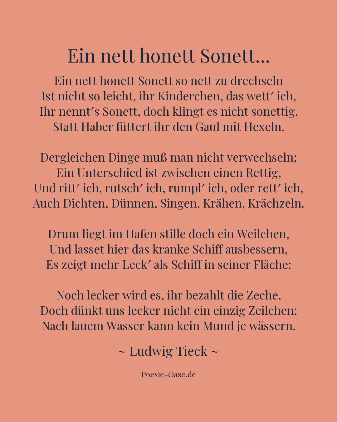 Illustration zu Ein nett honett Sonett...