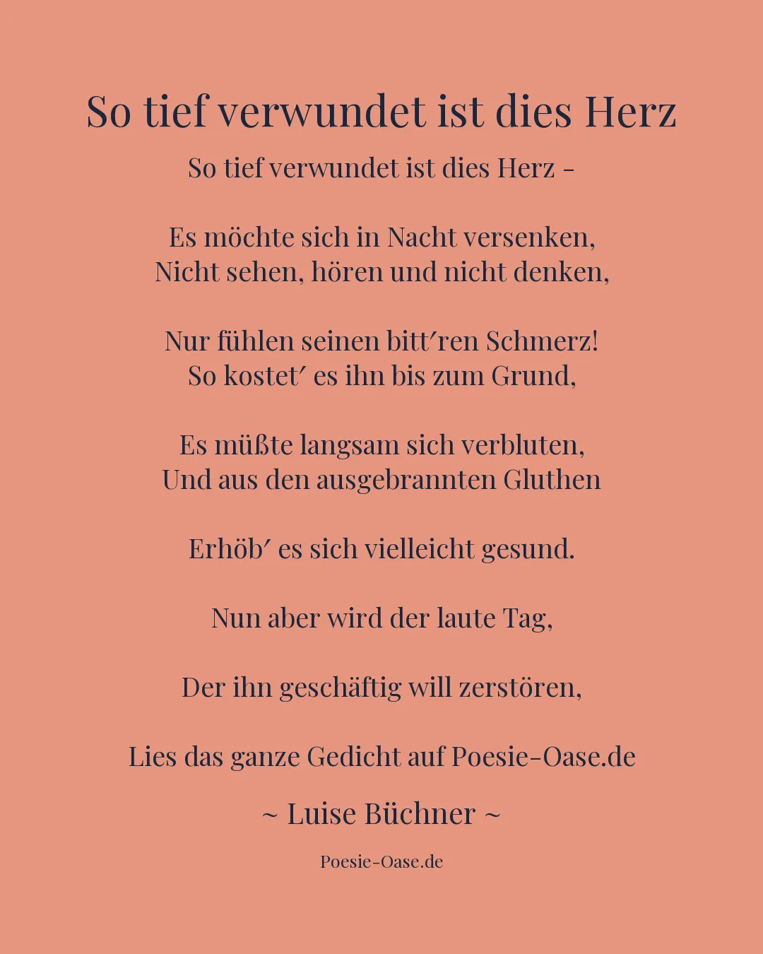 Illustration zu So tief verwundet ist dies Herz