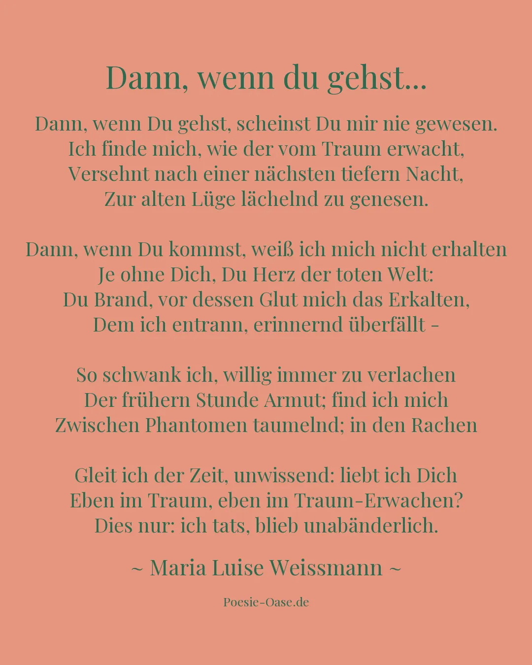 Illustration zu Dann, wenn du gehst...