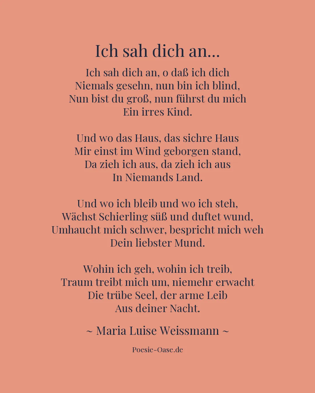 Illustration zu Ich sah dich an...
