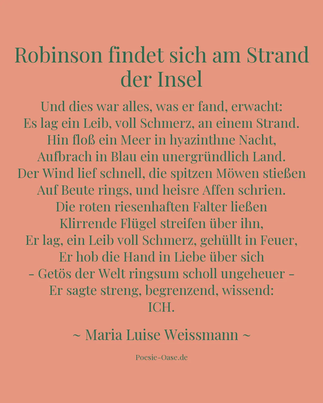 Illustration zu Robinson findet sich am Strand der Insel