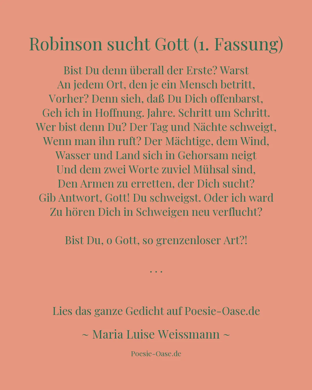 Illustration zu Robinson sucht Gott (1. Fassung)