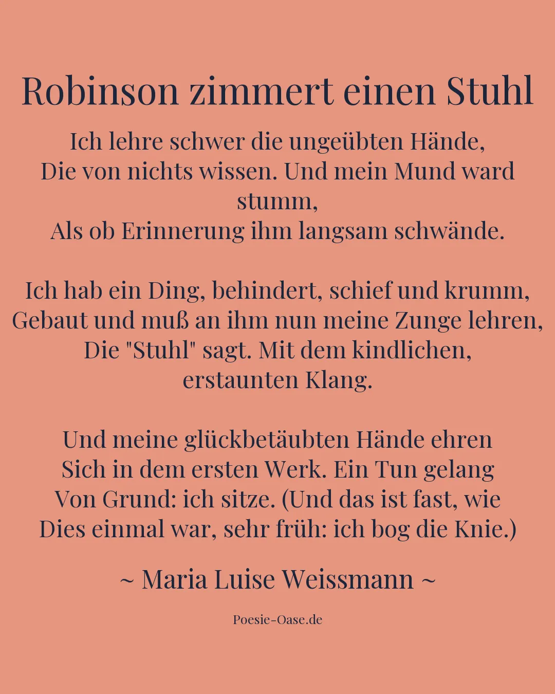 Illustration zu Robinson zimmert einen Stuhl
