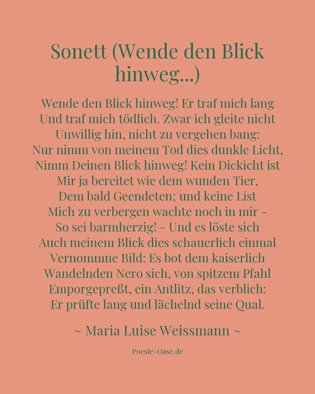 Illustration zu Sonett (Wende den Blick hinweg...)