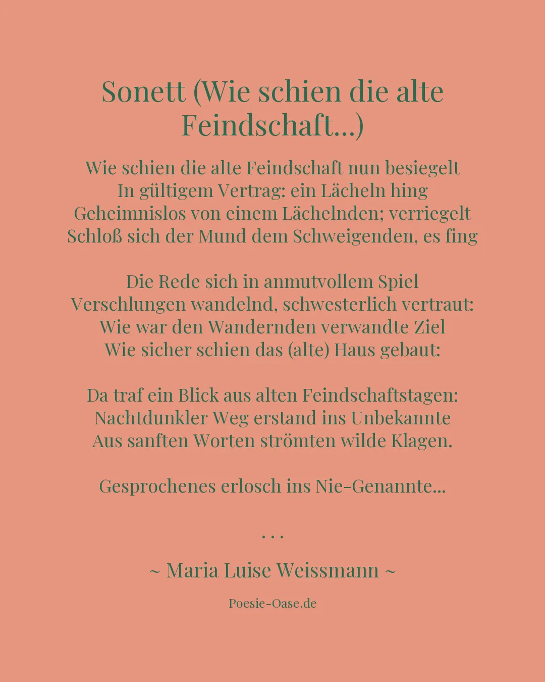 Illustration zu Sonett (Wie schien die alte Feindschaft...)