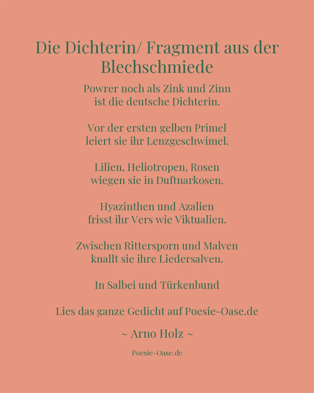 Illustration zu Die Dichterin/ Fragment aus der Blechschmiede