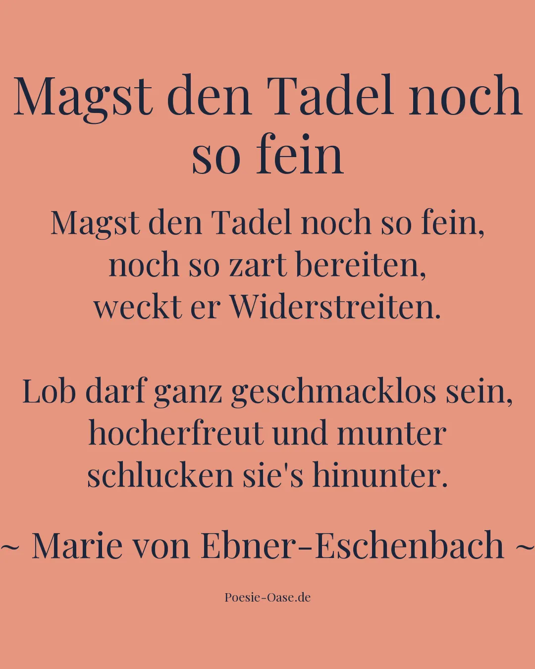 Illustration zu Magst den Tadel noch so fein