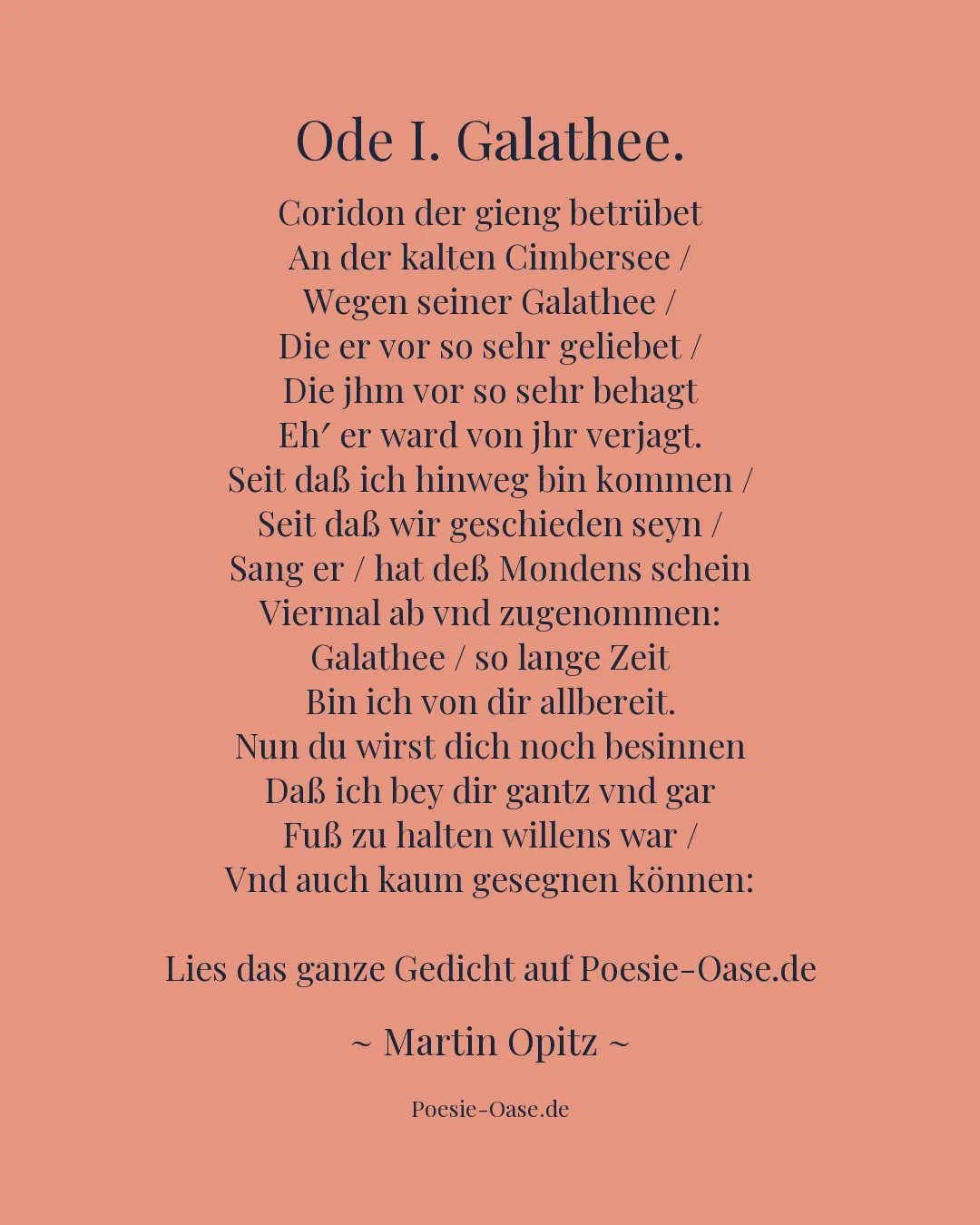 Illustration zu Ode I. Galathee.