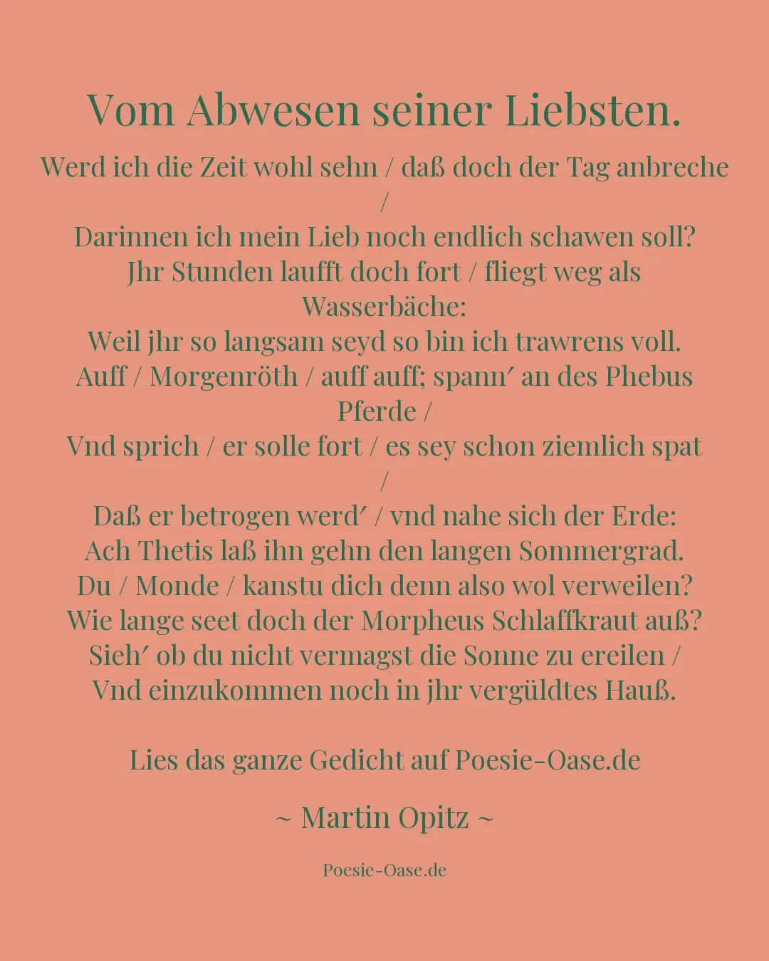 Illustration zu Vom Abwesen seiner Liebsten.