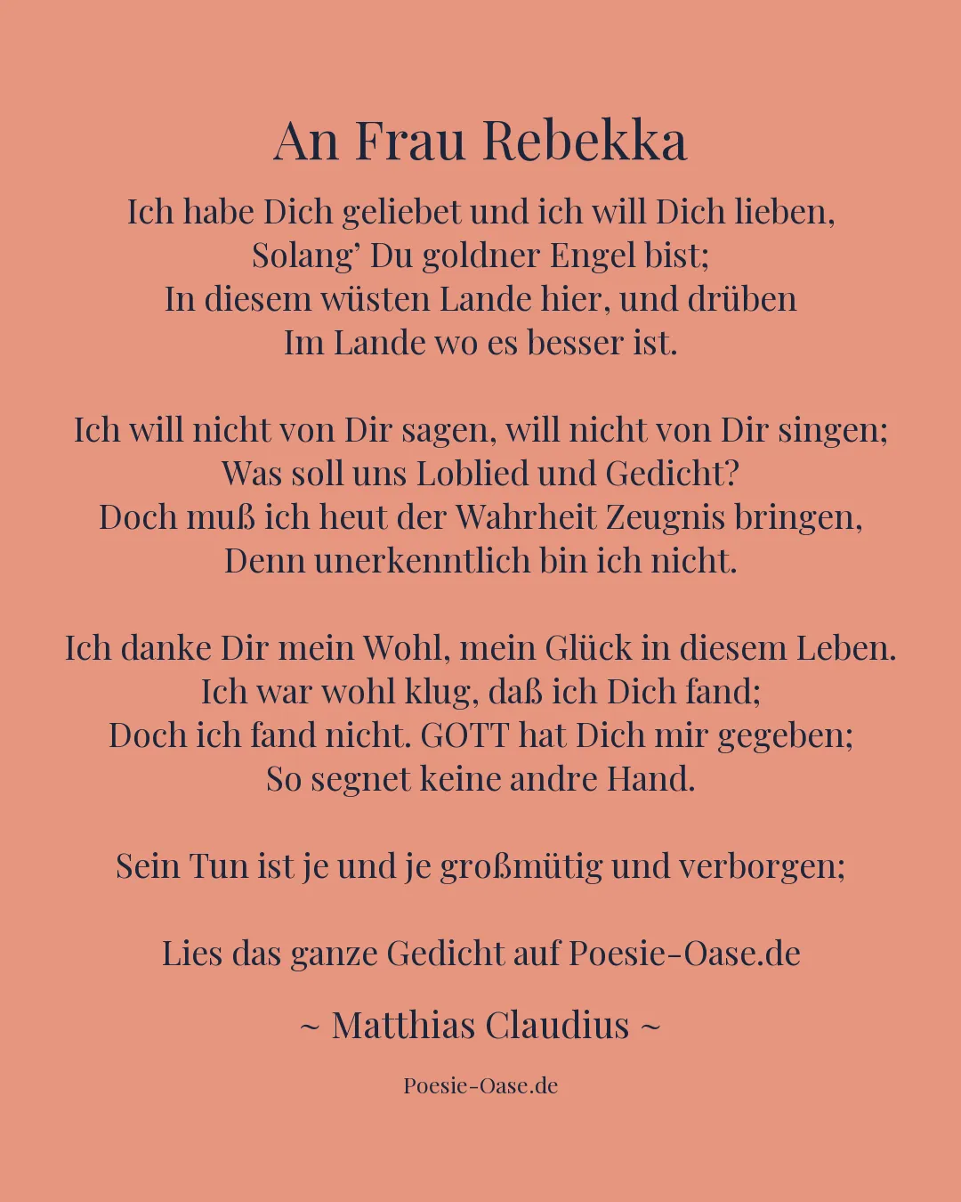 Illustration zu An Frau Rebekka
