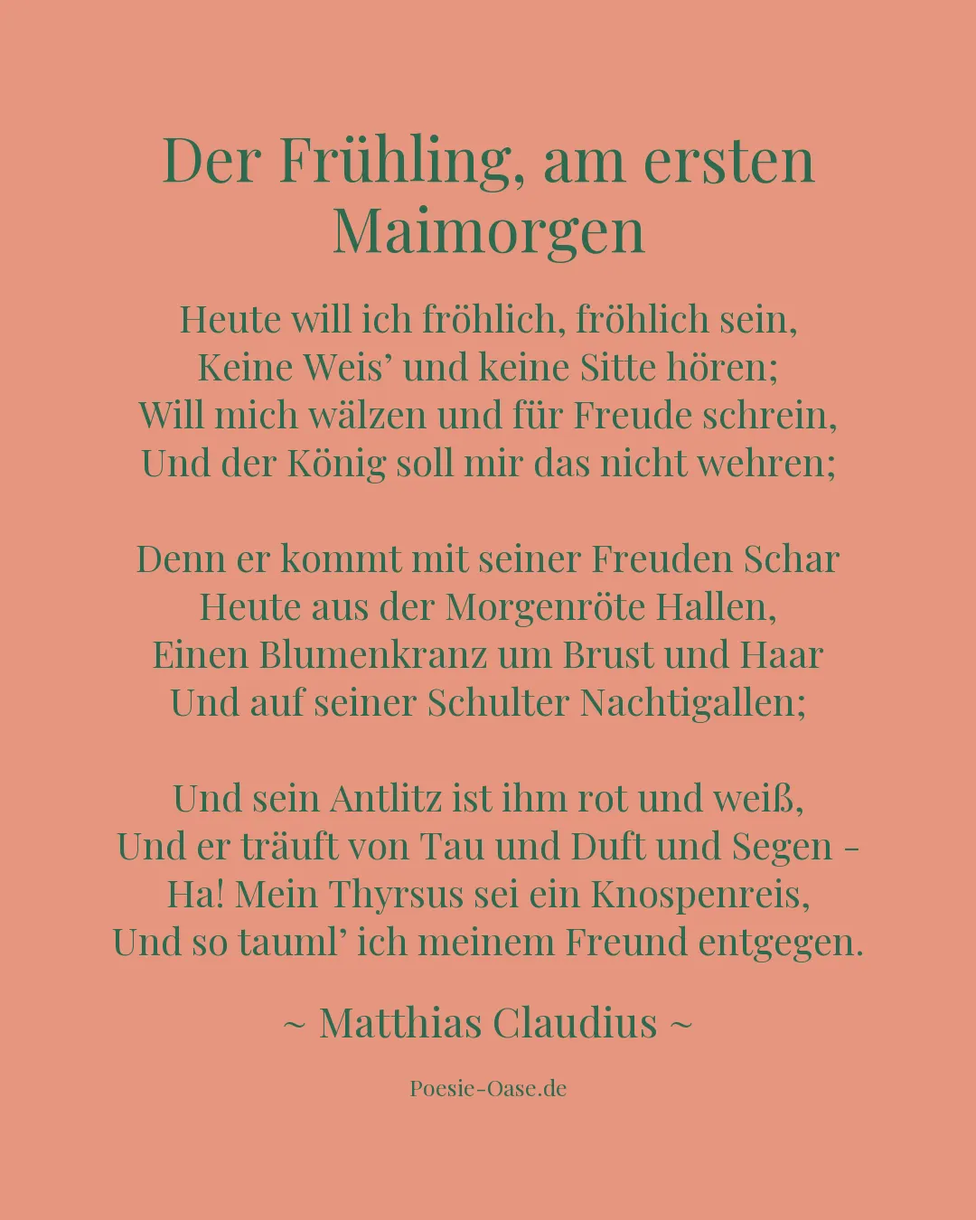 Illustration zu Der Frühling, am ersten Maimorgen