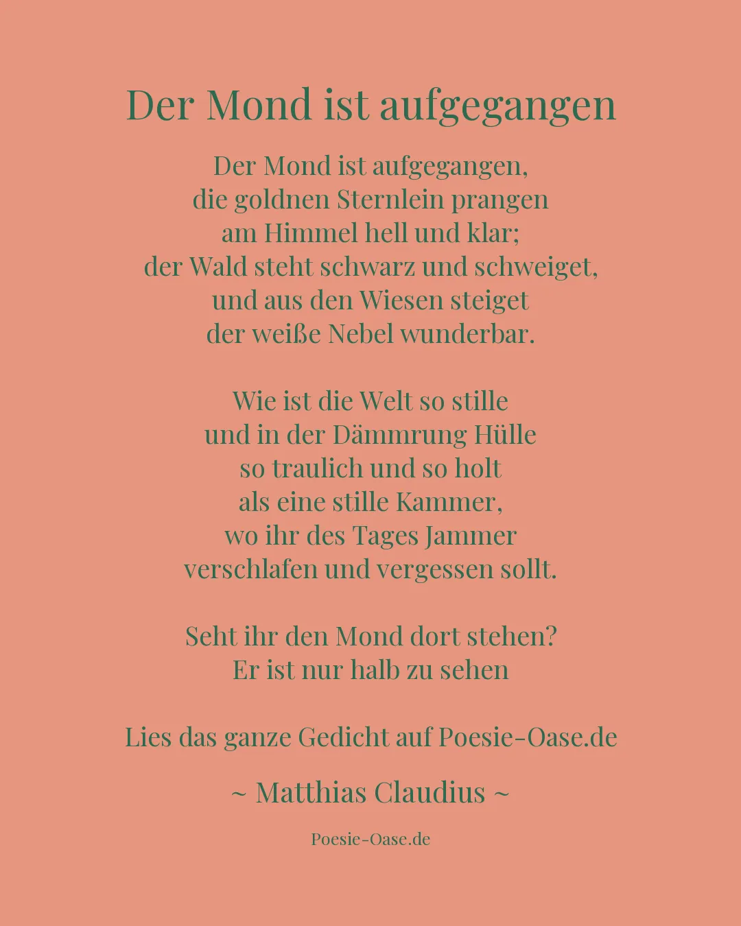 Illustration zu Der Mond ist aufgegangen