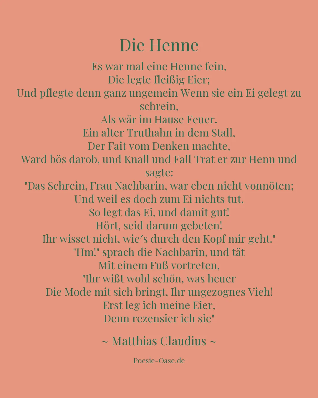 Illustration zu Die Henne