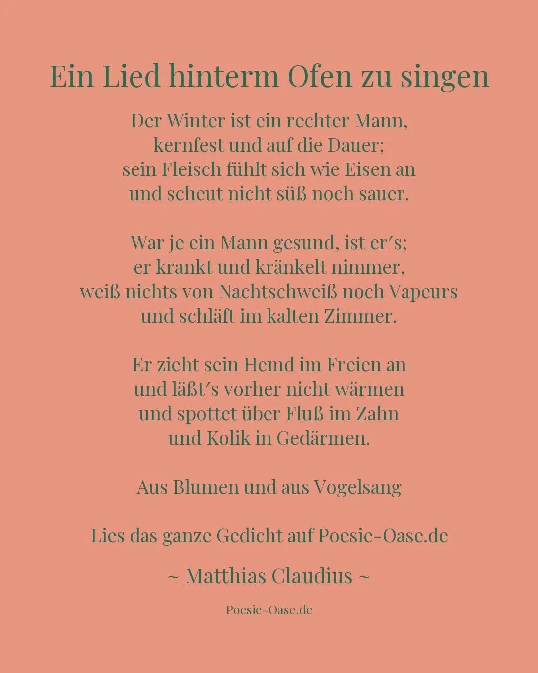 Illustration zu Ein Lied hinterm Ofen zu singen