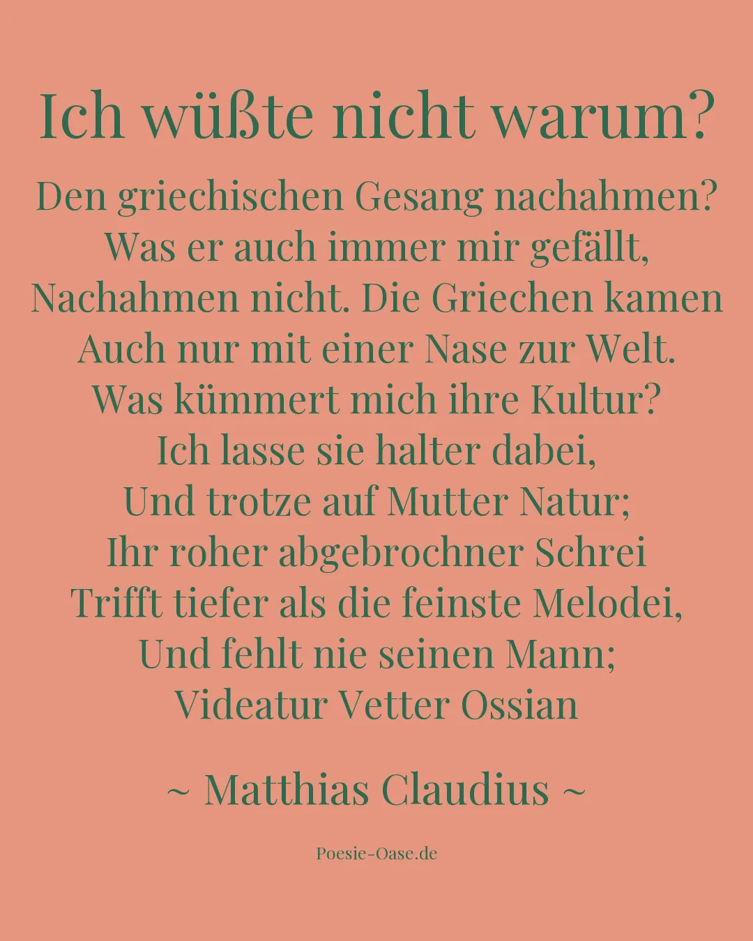Illustration zu Ich wüßte nicht warum?