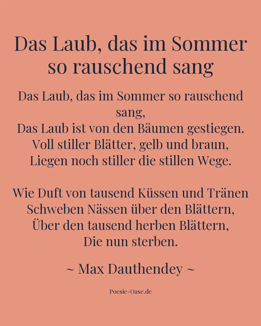 Illustration zu Das Laub, das im Sommer so rauschend sang