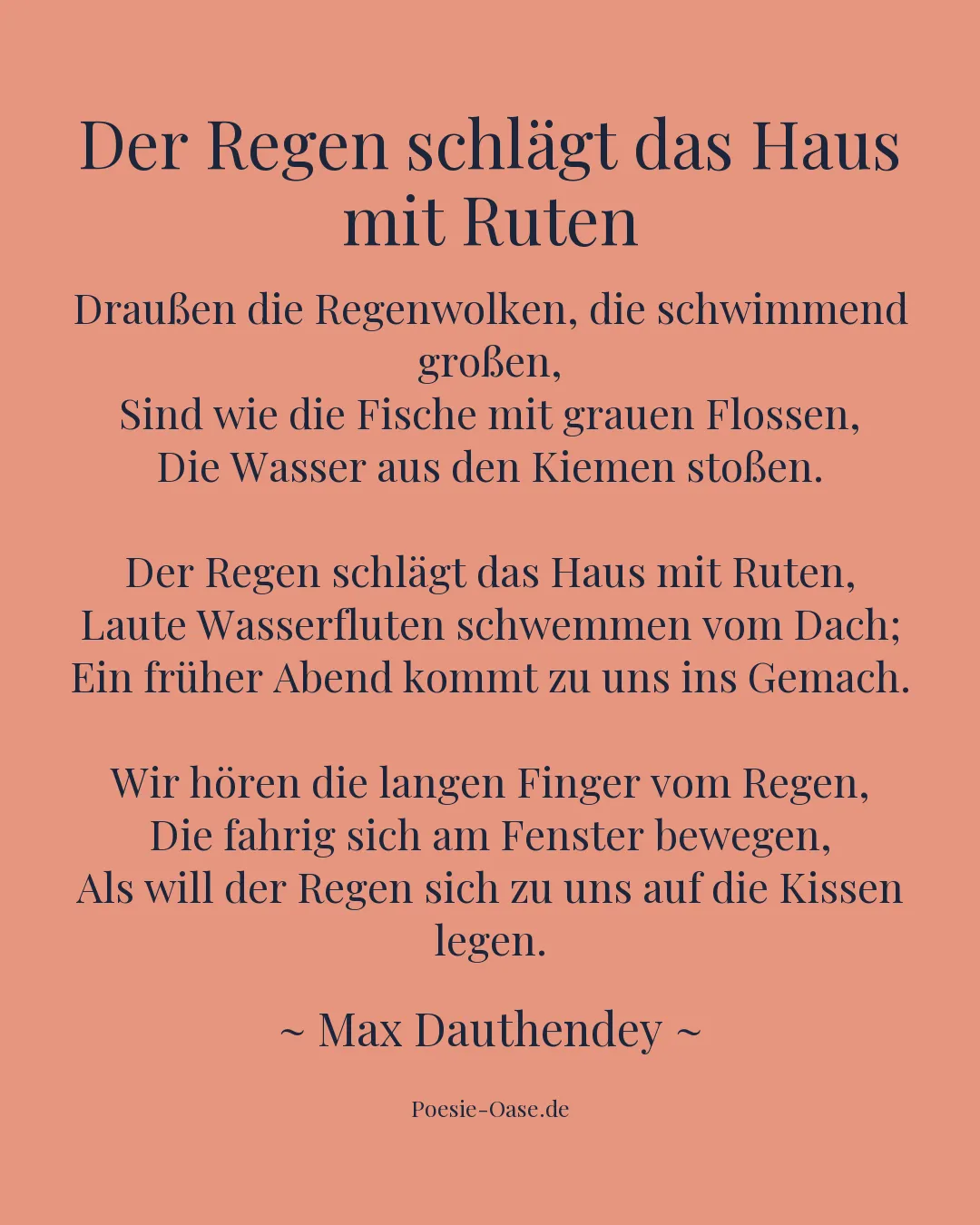 Illustration zu Der Regen schlägt das Haus mit Ruten