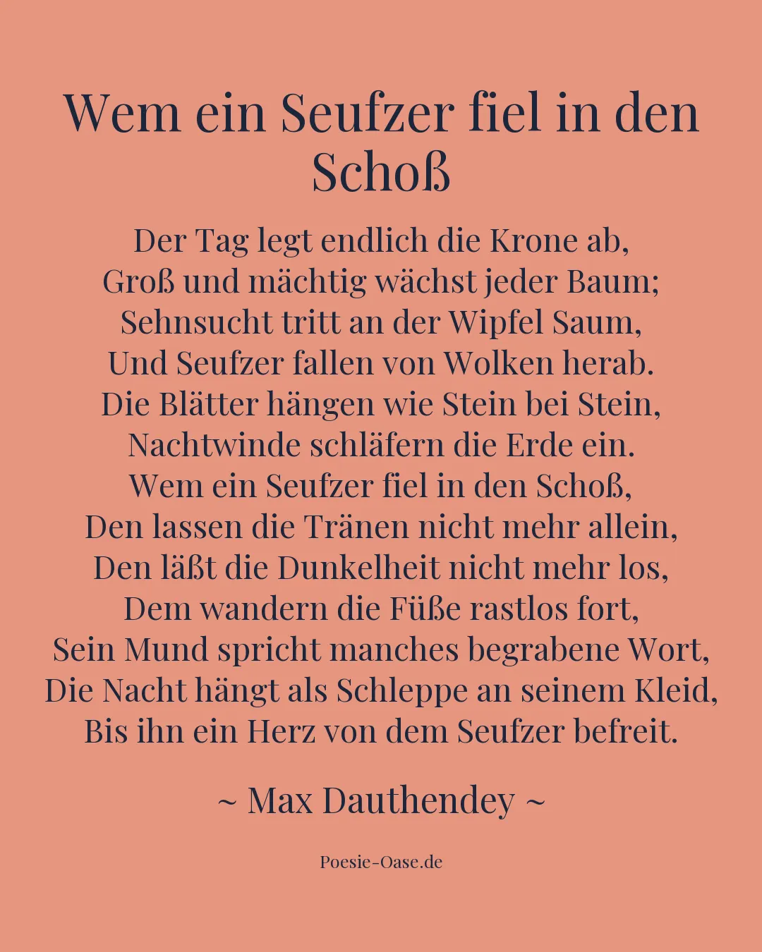 Illustration zu Wem ein Seufzer fiel in den Schoß