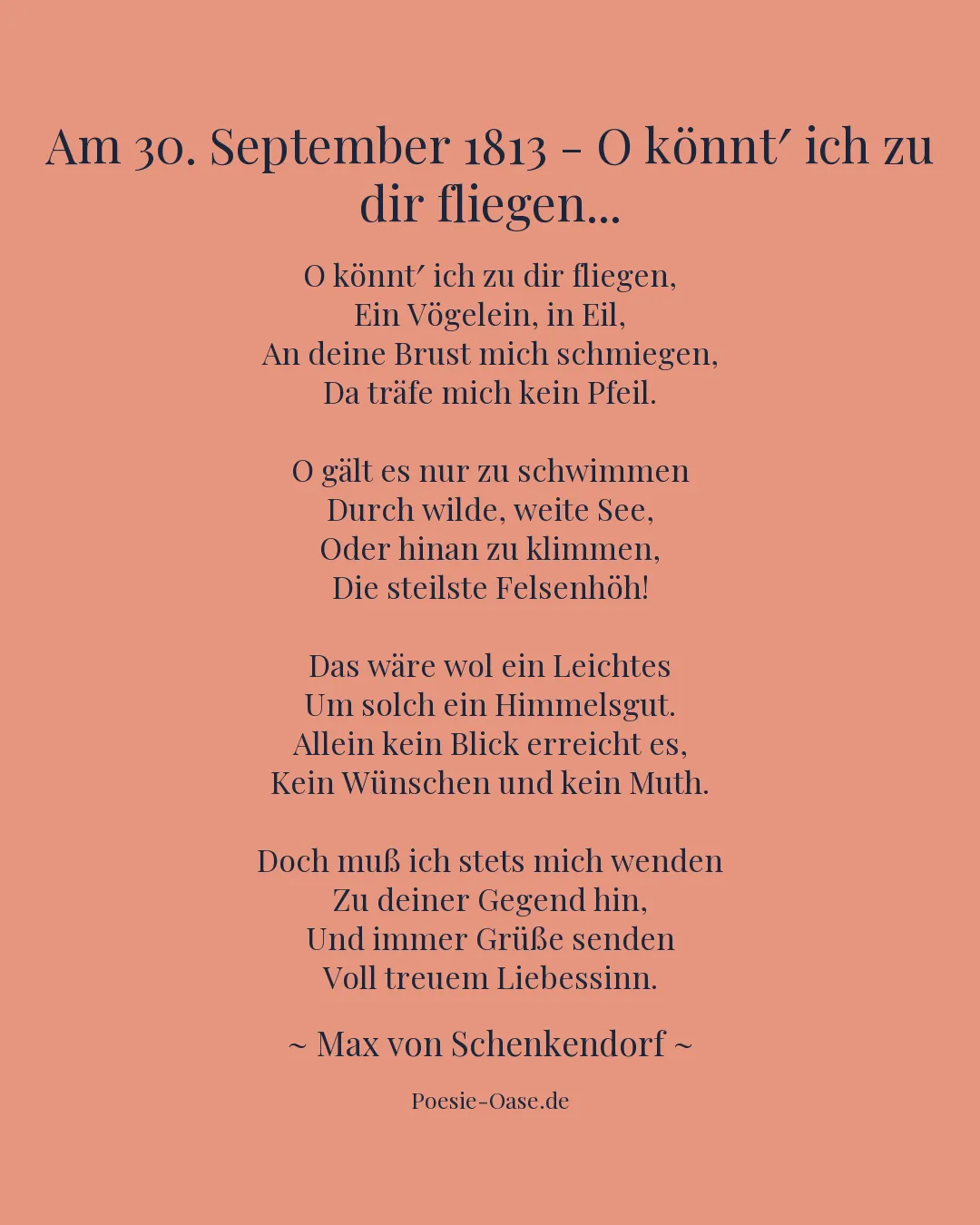 Illustration zu Am 30. September 1813 - O könnt′ ich zu dir fliegen...