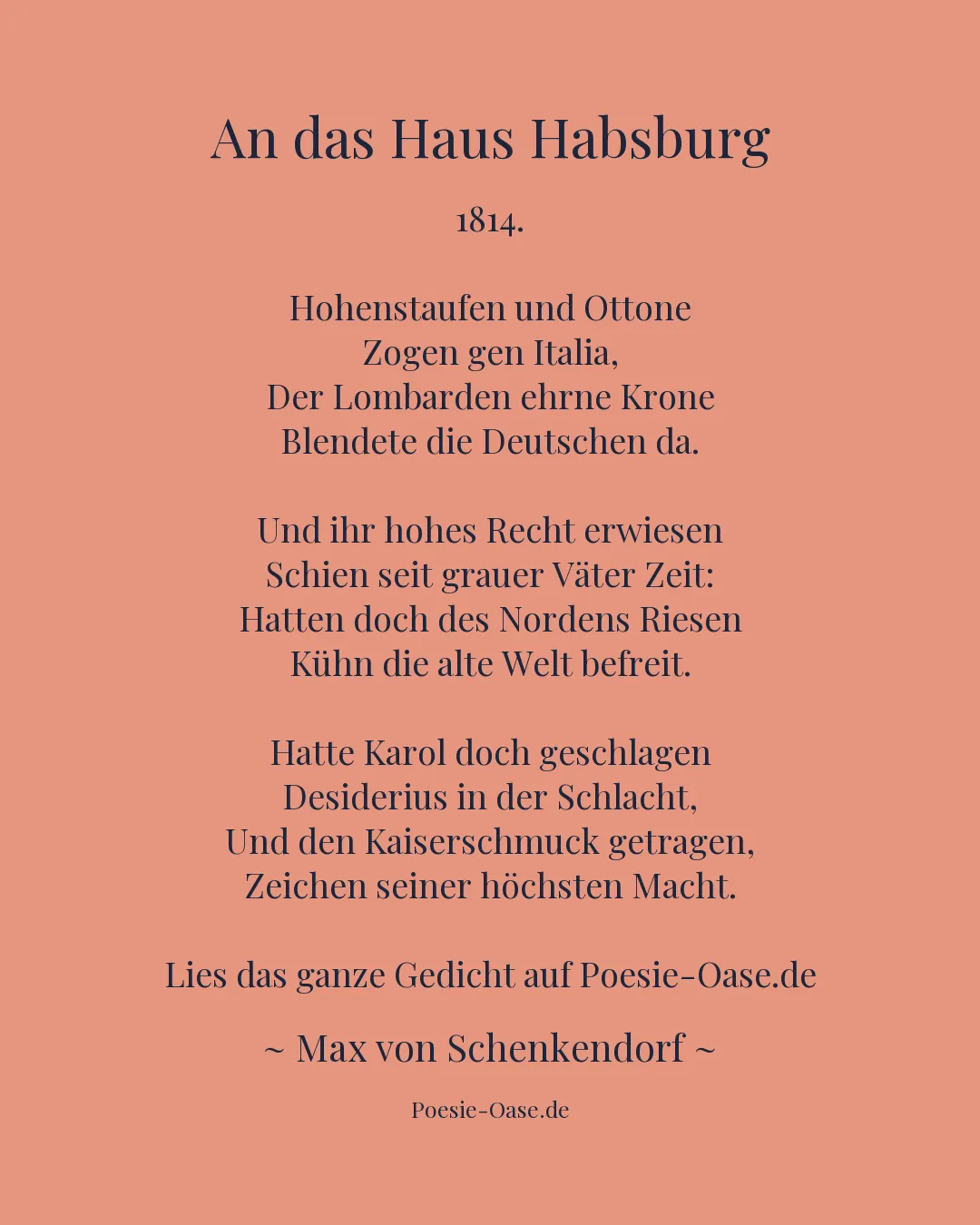 Illustration zu An das Haus Habsburg
