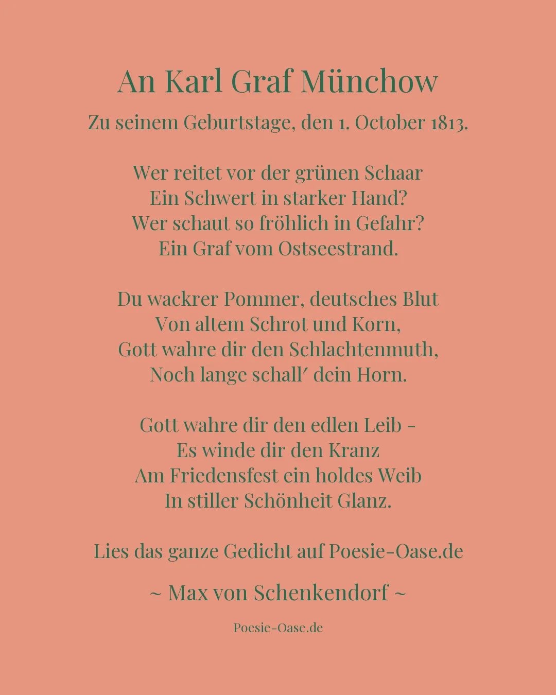 Illustration zu An Karl Graf Münchow