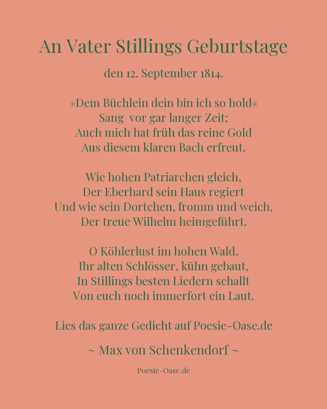 Illustration zu An Vater Stillings Geburtstage