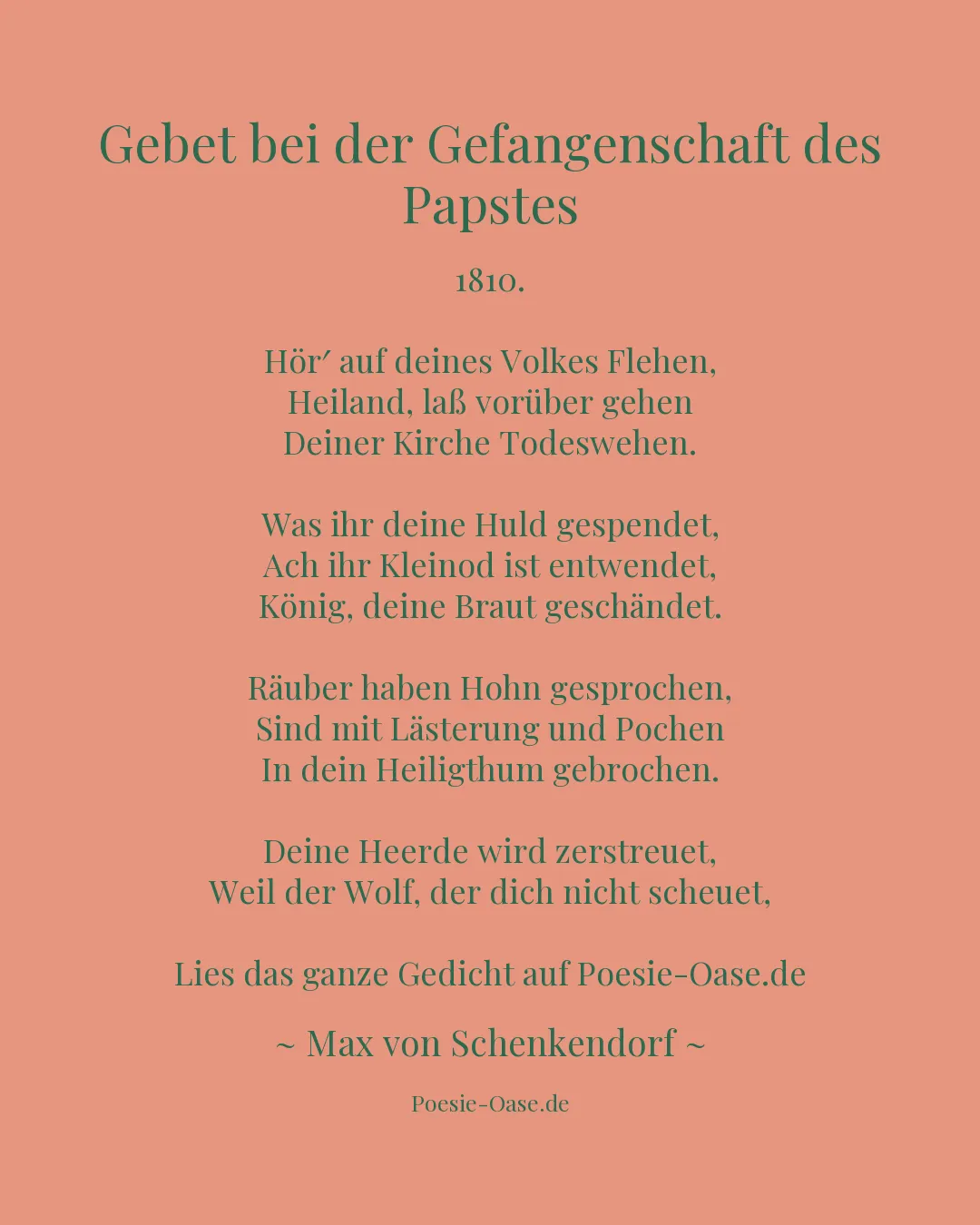 Illustration zu Gebet bei der Gefangenschaft des Papstes